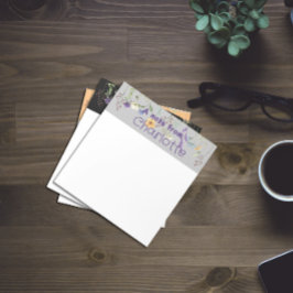 Anteckningsblocket Boho Land vildblommor grått Anteckningsblock