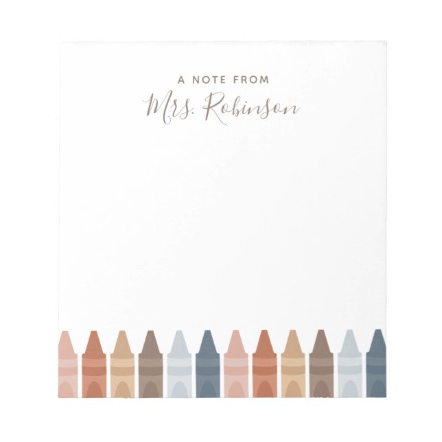 Anteckningsblocket Boho Teacher Appreciation Crayo Anteckningsblock (Framsida)