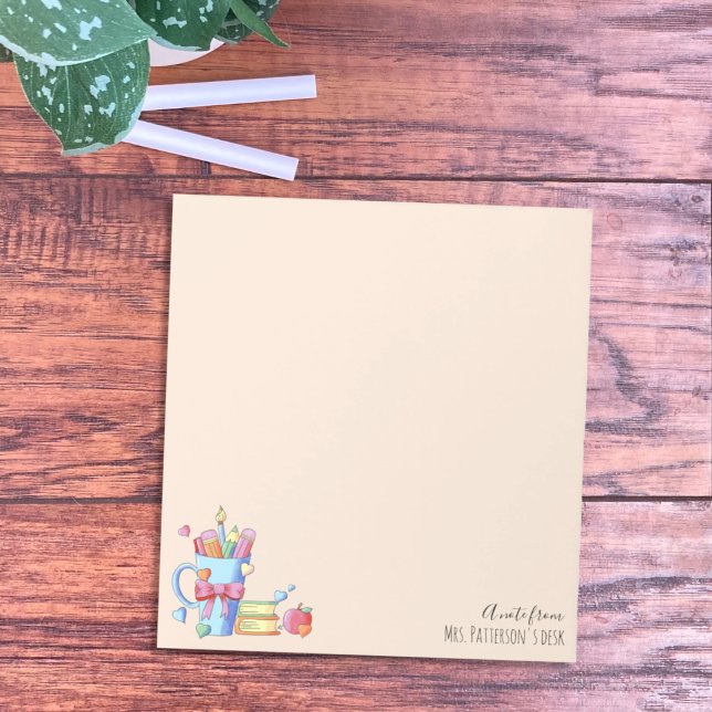 Anteckningsblocket Bokar och Hearts Lärare Anteckningsblock (Personalized teacher notepad
)