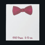 Anteckningsblocket Bow Tie Bowtie Prom Wedding Fav Anteckningsblock<br><div class="desc">Har en originalmarkörillustration av en burgundsbåge. Anpassa bara din händelseinformation. Designer är tillgänglig för att skapa och överföra anpassad design så att det matchar färg och teman för bröllop eller händelsen. Klicka på Fråga denna designer om du vill börja designen processaa!</div>