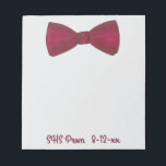 Anteckningsblocket Bow Tie Bowtie Prom Wedding Fav Anteckningsblock<br><div class="desc">Har en originalmarkörillustration av en burgundsbåge. Anpassa bara din händelseinformation. Designer är tillgänglig för att skapa och överföra anpassad design så att det matchar färg och teman för bröllop eller händelsen. Klicka på Fråga denna designer om du vill börja designen processaa!</div>