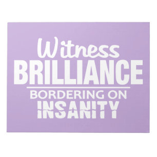ANTECKNINGSBLOCKET BRILLIANCE VS INSANITY anpassni Anteckningsblock