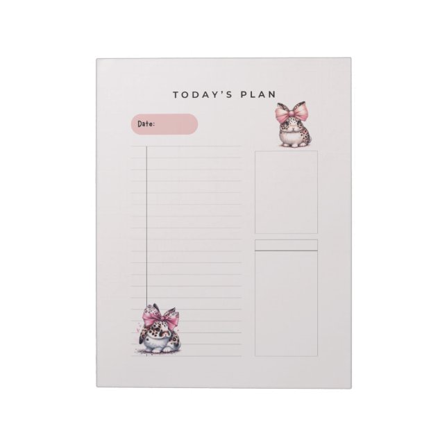 Anteckningsblocket Bunnies och Bows Daily Planner Anteckningsblock (Roterad)