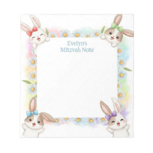 Anteckningsblocket Bunny Rabbit Personlig Mitzvah Anteckningsblock
