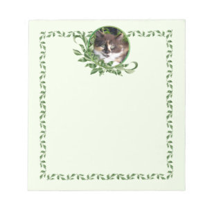 Anteckningsblocket Calico Kitten Garden Grönt Anteckningsblock