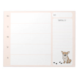 Anteckningsblocket Corgi School Lunch Planner Anteckningsblock