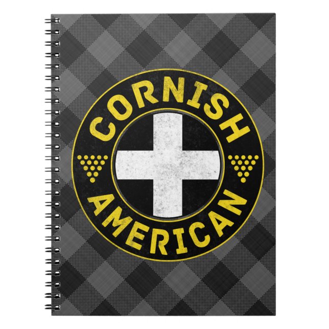 Anteckningsblocket Cornish American Flagga Anteckningsbok Med Spiral (Framsidan)