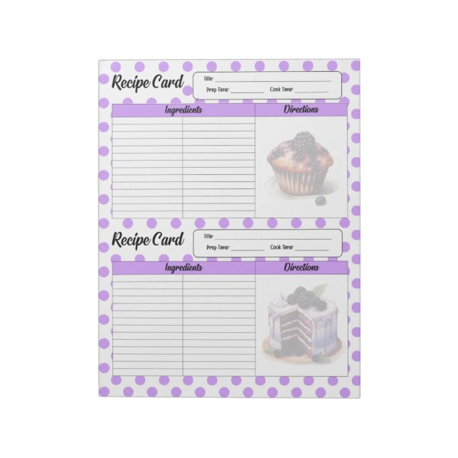 Anteckningsblocket Cute Blueberry Recept Card Anteckningsblock (Roterad)