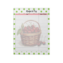 Anteckningsblocket Cute Cherry Recipe Anteckningsblock