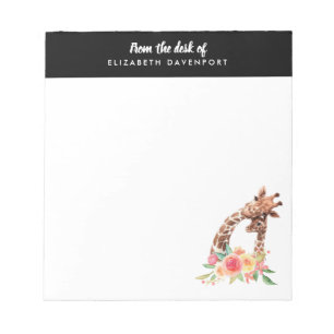 Anteckningsblocket Cute Giraffe Watercolor Mamma & Anteckningsblock