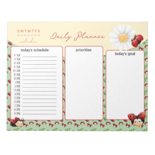 Anteckningsblocket Cute LadyBugs Kids Daily Planne Anteckningsblock