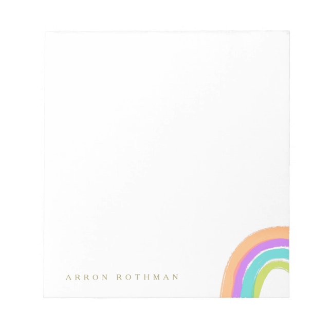 Anteckningsblocket Cute Lycklig Watercolor Rainbow Anteckningsblock (Framsida)