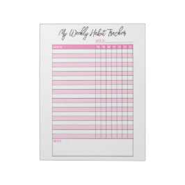 Anteckningsblocket Cute Rosa Weekly Habit Tracker  Anteckningsblock