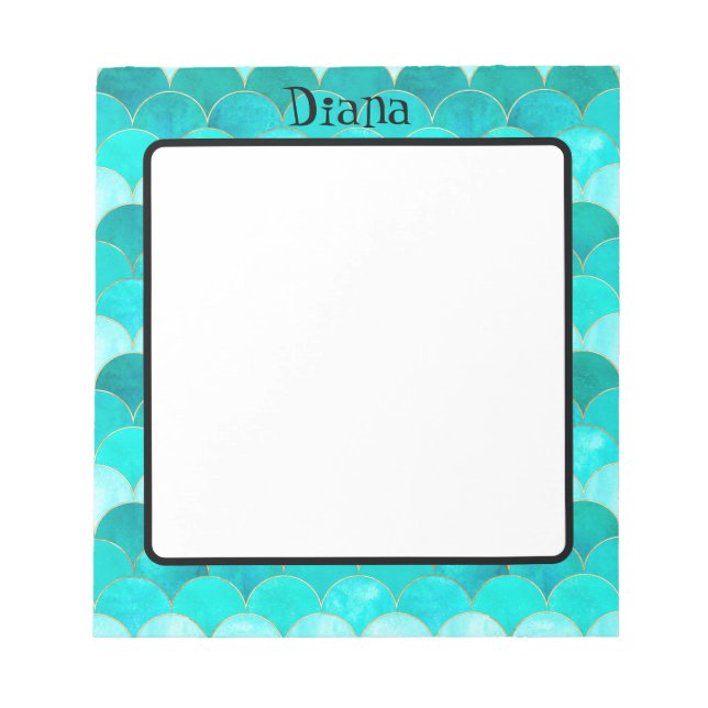 Anteckningsblocket Cute Sjöjungfru mönster Anteckningsblock (Framsida)