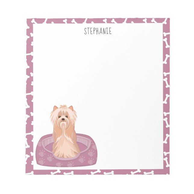 Anteckningsblocket Cute Yorkshire Terrier Birthday Anteckningsblock (Framsida)