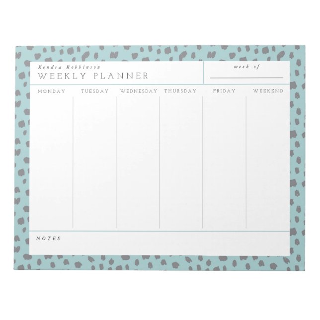 Anteckningsblocket Dalmatien Turcos Weekly Planner Anteckningsblock (Framsida)