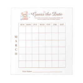 Anteckningsblocket Datumspelsaktivitet i babyvisni Anteckningsblock