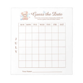 Anteckningsblocket Datumspelsaktivitet i babyvisni Anteckningsblock