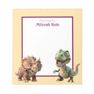 Anteckningsblocket Dinosaur Mitzvah Note Boys Anteckningsblock