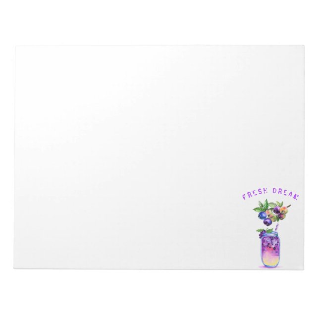 Anteckningsblocket Drink Fruits Coola Blueberry Ju Anteckningsblock (Framsida)