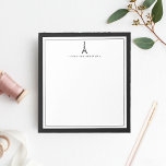 Anteckningsblocket Eiffel Torn Personlig | Svartvi Anteckningsblock<br><div class="desc">Lägg till lite Paris stil till ditt skrivbord! Vårt PM-anteckningsblock för personlig är enkelt och chic och innehåller ditt namn eller ett monogram som är täckt av en liten,  svart illustration av hand plockade Eiffel torn,  med en tunn svart gräns.</div>