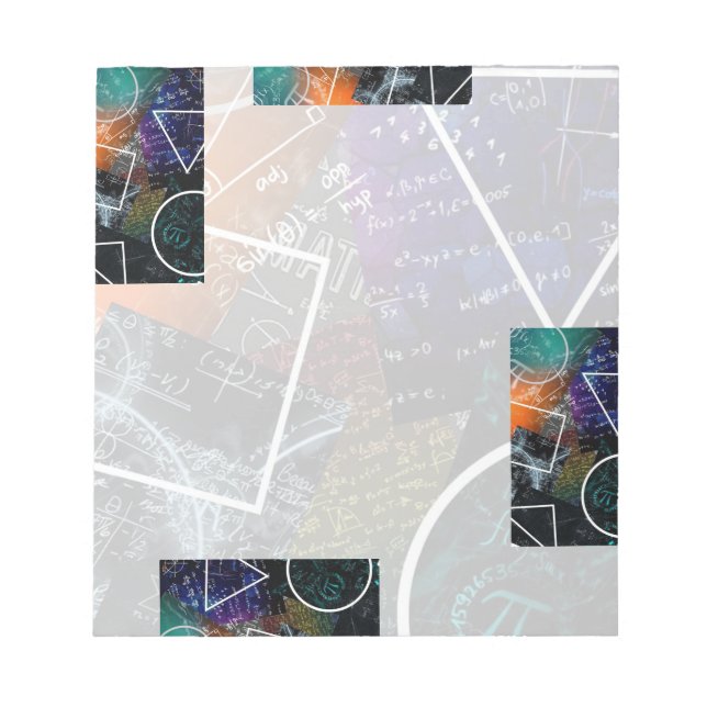 Anteckningsblocket Ekvationer och geometri med fäs Anteckningsblock (Framsida)