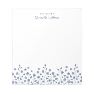 Anteckningsblocket elegant Blue Wildblomma Personl Anteckningsblock