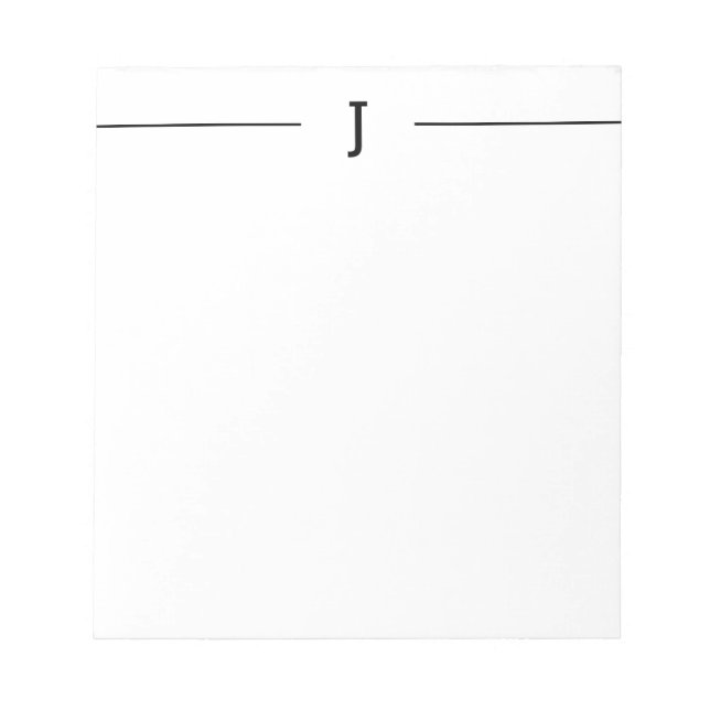 Anteckningsblocket elegant Minimalist Monogram Bla Anteckningsblock (Framsida)