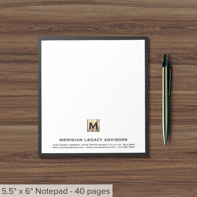Anteckningsblocket elegant Monogram Business Anteckningsblock (Skapare uppladdad)