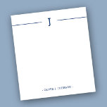 Anteckningsblocket elegant Monogram Navy White Anteckningsblock<br><div class="desc">Lägg enkelt till anpassningsbarnas monogram initialt och namn till det här eleganten marina blått och vitt anteckningsblock.</div>