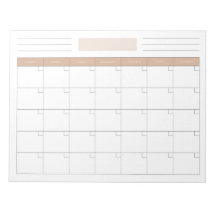 Anteckningsblocket elegant tom månadskalenderplan