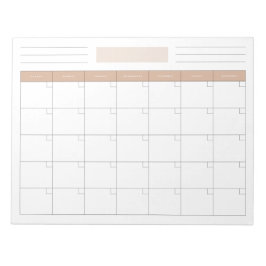 Anteckningsblocket elegant tom månadskalenderplan anteckningsblock