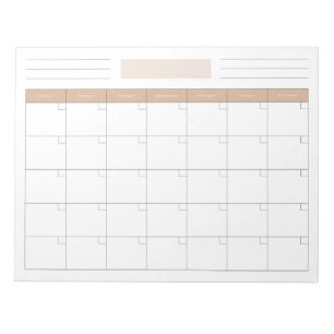 Anteckningsblocket elegant tom månadskalenderplan anteckningsblock