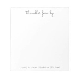 Anteckningsblocket Enkel Grått-familj Anteckningsblock