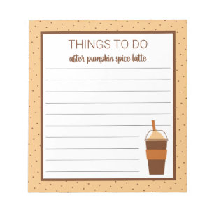 Anteckningsblocket Fall Pumpkin Spice Latte To-Do Anteckningsblock