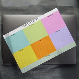 Anteckningsblocket Färg blocket i färgad veckoplan Anteckningsblock