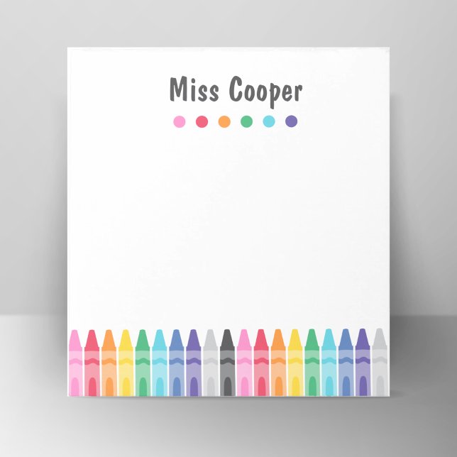 Anteckningsblocket Färgfull läraruppskattning Anteckningsblock (Rainbow Crayons Preschool Teacher Notepad)