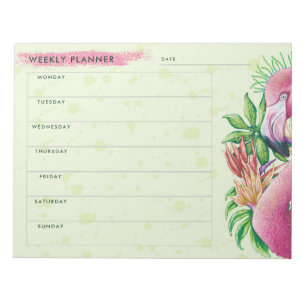 Anteckningsblocket Flamingo Cute Blommigt Rosa Wee Anteckningsblock