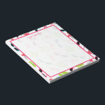 Anteckningsblocket Flamingos Flinflip flops & Sung Anteckningsblock<br><div class="desc">Ett anteckningsblock med en mönster av rosa flamingos,  grönt flinflip flops och rosa och blå solglasögon.</div>