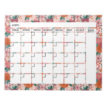 Anteckningsblocket Fold Tropical Flower Calendar