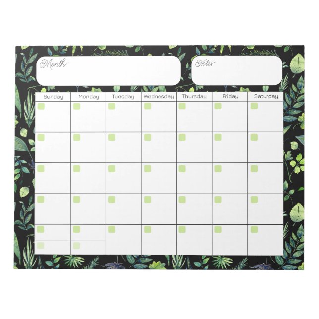 Anteckningsblocket Foliage Calendar Anteckningsblock (Framsida)