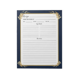 Anteckningsblocket Foliage Recipe Binder Guld Blue Anteckningsblock