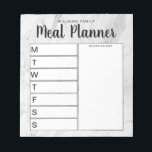 Anteckningsblocket för familjeplanering varje veck anteckningsblock<br><div class="desc">Personlig Family Weekly Meal Planner. Skapa en måltidsplanerare för anpassningsbarna till ditt familjekök. Planer för måltid mellan skriva och rum för varje veckodag. Lägg även till livsmedel och mer i organisatören av inköpslistan. Har modern minimal svartvit design och kalligrafi av söt.</div>