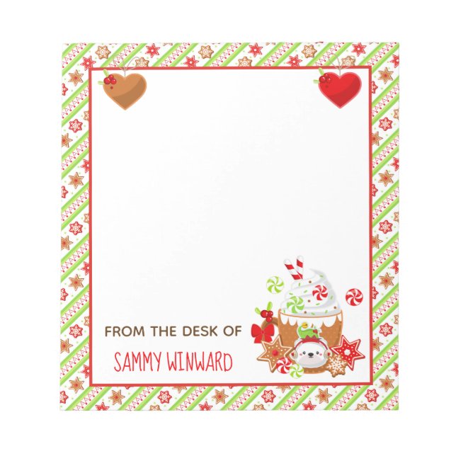 Anteckningsblocket för Grönten Kakao och kakor i H Anteckningsblock (Framsida)