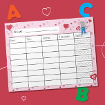 Anteckningsblocket för läsloggen för februari Kid Anteckningsblock<br><div class="desc">En söt läslogg för barn för februari månad. Den har en charmerande elefant och söt röd och rosa liten hjärna. Stjärnorna för klassificeringarna ersätts med fem hjärtan. © ArianeC Illustrations-Alla höger reserverade</div>