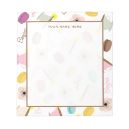 Anteckningsblocket fransk Macarons Anemones & Teko Anteckningsblock