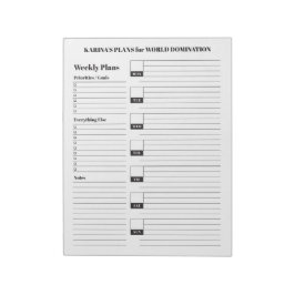 Anteckningsblocket Funktionell linje för måndaglig Anteckningsblock