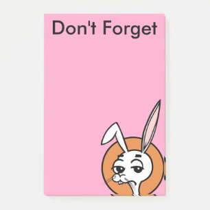 ANTECKNINGSBLOCKET FUNNY TECKNAD STIL RABBIT POST- POST-IT BLOCK