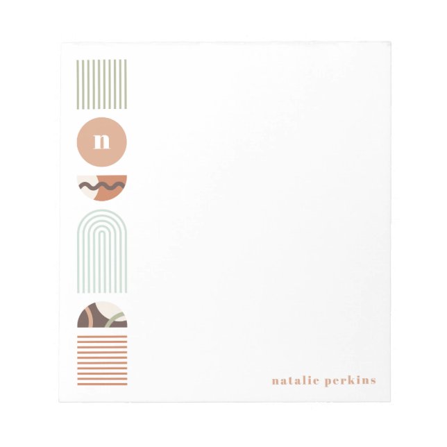 Anteckningsblocket Geometric Rainbow Monogram - Br Anteckningsblock (Framsida)
