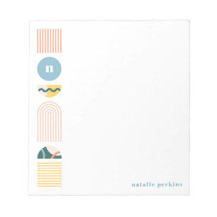 Anteckningsblocket Geometric Rainbow Monogram - Gu Anteckningsblock